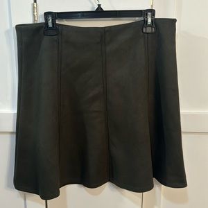 Dark Green Suede A Line Skirt